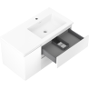Mexen Orio 90 cm bathroom cabinet with Otis right sink, 2S, 1D, white matte - 91A13-09047-3-BBFFF01-W18P01