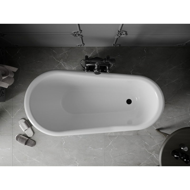 Mexen Retro freestanding bathtub 150 x 73 cm, white, black legs - 53251507300-70