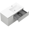 Mexen Orio bathroom cabinet 90 cm with Otis right sink, 2S, 1D, gray matte/white matte - 91A13-09047-3-BBFFF62-W18P01
