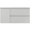 Mexen Orio 90 cm Bathroom Cabinet with Right Otis Sink, 2 Drawers, 1 Door, Gray Matte/White Matte - 91A13-09047-3-BBFFF62-W18P01