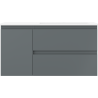 Mexen Orio bathroom cabinet 90 cm with Otis right sink, 2S, 1D, matte graphite/white matte - 91A13-09047-3-BBFFF66-W18P01