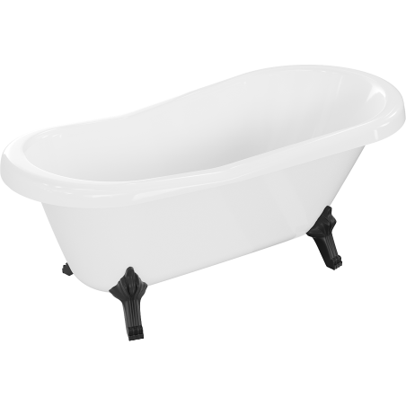 Mexen Retro freestanding bathtub 150 x 73 cm, White, black legs - 53251507300-70