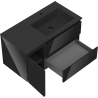 Mexen Orio 90 cm bathroom cabinet with Otis right sink, 2 drawers, 1 door, black gloss/matte black