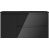 Mexen Orio bathroom cabinet 90 cm with Otis right sink, 2S, 1D, black gloss/black matte - 91A13-09047-3-BBFFF70-W18P71
