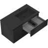 Mexen Orio bathroom cabinet 90 cm with right-side Otis sink, 2S, 1D, black matte - 91A13-09047-3-BBFFF71-W18P71