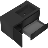 Mexen Orio bathroom cabinet 90 cm with right-side Otis sink, 2S, 1D, black matte - 91A13-09047-3-BBFFF71-W18P71