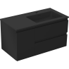Mexen Orio bathroom cabinet 90 cm with right sink Otis, 2S, 1D, black matte - 91A13-09047-3-BBFFF71-W18P71