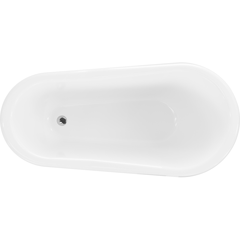 Mexen Retro freestanding bath 150 x 73 cm, white/black, chrome legs - 53251507375-00