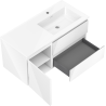 Mexen Orio Bathroom cabinet 100 cm with Otis sink on the right, 2S, 1D, white gloss - 91A13-10047-3-BBFFF00-W18P00