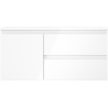 Mexen Orio bathroom cabinet 100 cm with Otis right sink, 2S, 1D, white gloss - 91A13-10047-3-BBFFF00-W18P00