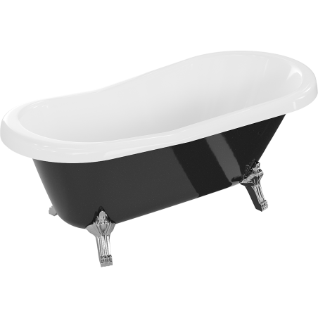 Mexen Retro freestanding bathtub 150 x 73 cm, White/Black, chrome legs - 53251507375-00