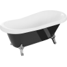 Mexen Retro freestanding bathtub 150 x 73 cm, White/Black, chrome legs - 53251507375-00