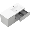 Mexen Orio bathroom cabinet 100 cm with Otis right sink, 2S, 1D, gray matte/white matte - 91A13-10047-3-BBFFF62-W18P01