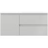 Mexen Orio bathroom cabinet 100 cm with Otis right sink, 2S, 1D, gray matte/white matte - 91A13-10047-3-BBFFF62-W18P01