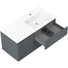 Mexen Orio 100 cm bathroom cabinet with right Otis sink, 2S, 1D, graphite matte/white matte - 91A13-10047-3-BBFFF66-W18P01