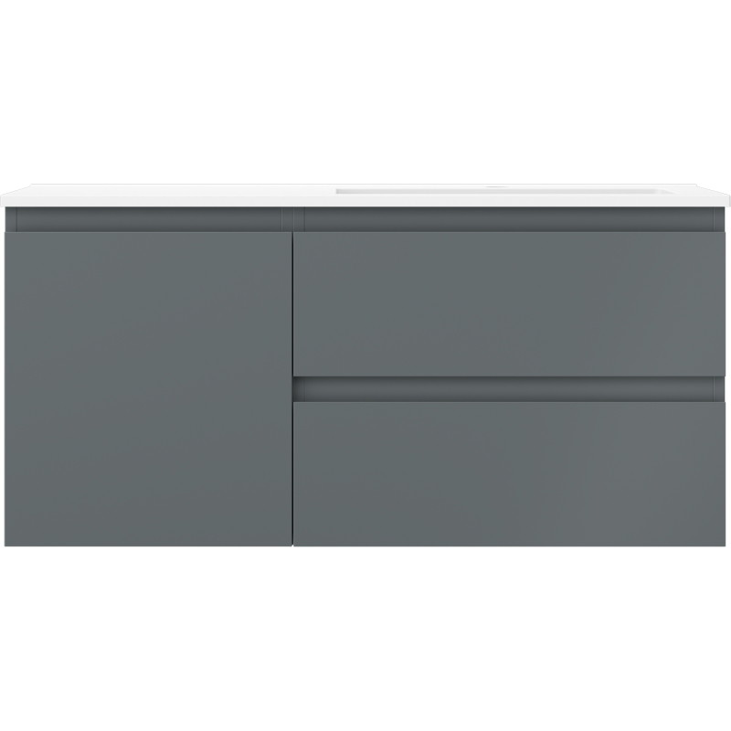 Mexen Orio 100 cm bathroom cabinet with right Otis sink, 2S, 1D, graphite matte/white matte - 91A13-10047-3-BBFFF66-W18P01