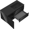 Mexen Orio bathroom cabinet 100 cm with Otis washbasin right, 2S, 1D, black gloss/black matte - 91A13-10047-3-BBFFF70-W18P71