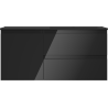 Mexen Orio bathroom cabinet 100 cm with Otis right sink, 2S, 1D, black gloss/black matt - 91A13-10047-3-BBFFF70-W18P71