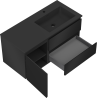 Mexen Orio 100 cm bathroom cabinet with Otis right sink, 2S, 1D, matte black - 91A13-10047-3-BBFFF71-W18P71