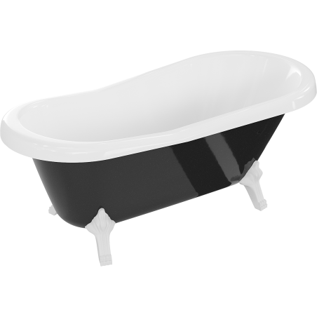 Mexen Retro freestanding bath 150 x 73 cm, white/black, white legs - 53251507375-20