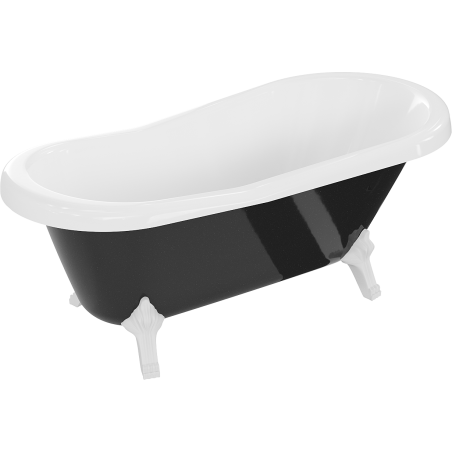 Mexen Retro freestanding bathtub 150 x 73 cm, White/Black, white legs - 53251507375-20