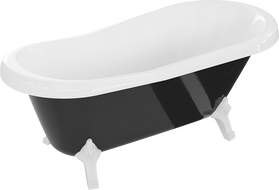 Mexen Retro freestanding bathtub 150 x 73 cm, White/Black, white legs - 53251507375-20