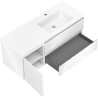 Mexen Orio 120 cm bathroom cabinet with Otis sink right, 2S, 1D, white gloss - 91A13-12047-3-BBFFF00-W18P00