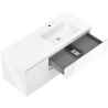 Mexen Orio 120 cm bathroom cabinet with Otis sink right, 2S, 1D, white gloss - 91A13-12047-3-BBFFF00-W18P00