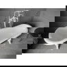 Mexen Retro freestanding bathtub 150 x 73 cm, White/Black, white legs - 53251507375-20