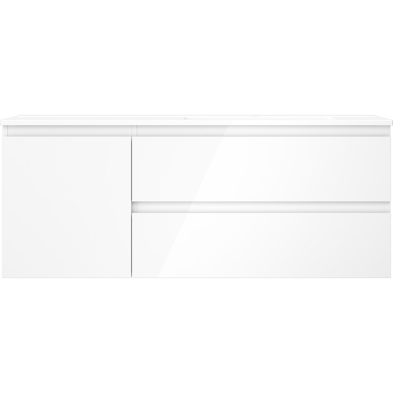 Mexen Orio 120 cm bathroom cabinet with Otis sink right, 2S, 1D, white gloss - 91A13-12047-3-BBFFF00-W18P00
