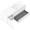 Mexen Orio 120 cm bathroom cabinet with right Otis sink, 2S, 1D, matte white - 91A13-12047-3-BBFFF01-W18P01