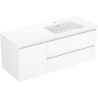 Mexen Orio 120 cm bathroom cabinet with right Otis sink, 2S, 1D, matte white - 91A13-12047-3-BBFFF01-W18P01