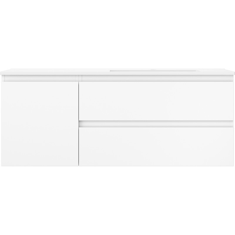 Mexen Orio 120 cm bathroom cabinet with right Otis sink, 2S, 1D, matte white - 91A13-12047-3-BBFFF01-W18P01