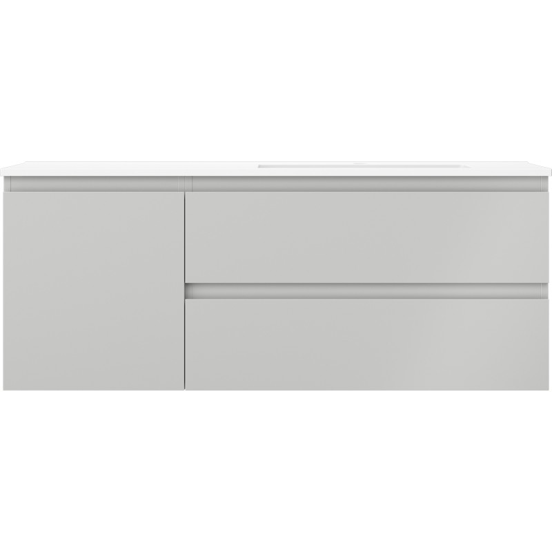 Mexen Orio 120 cm bathroom cabinet with right sink Otis, 2S, 1D, gray matte/white matte - 91A13-12047-3-BBFFF62-W18P01