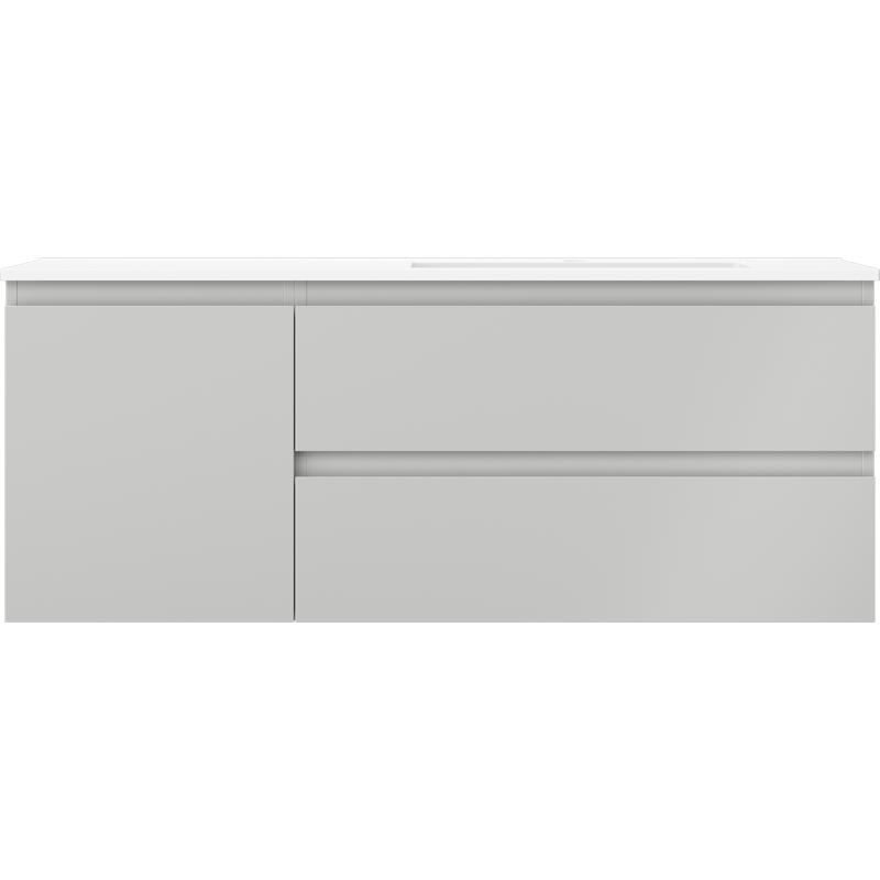 Mexen Orio bathroom cabinet 120 cm with right Otis washbasin, 2S, 1D, gray matte/white matte - 91A13-12047-3-BBFFF62-W18P01