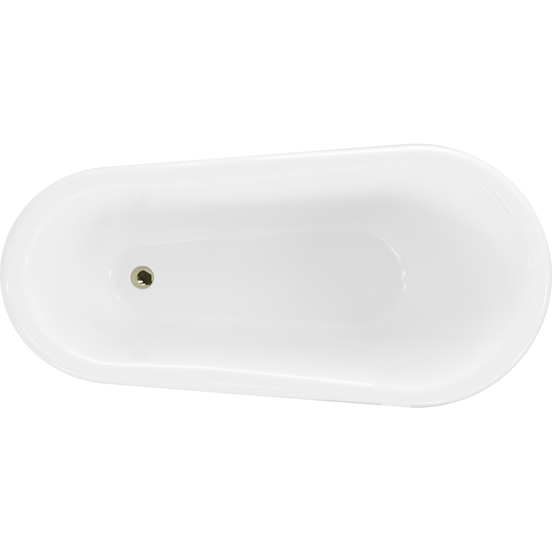 Mexen Retro freestanding bathtub 150 x 73 cm, white/black, gold legs - 53251507375-50