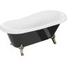 Mexen Retro freestanding bath 150 x 73 cm, white/black, gold legs - 53251507375-50