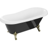Mexen Retro freestanding bathtub 150 x 73 cm, White/Black, gold legs - 53251507375-50
