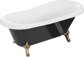 Mexen Retro freestanding bathtub 150 x 73 cm, White/Black, gold legs - 53251507375-50