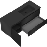 Mexen Orio 120 cm bathroom cabinet with Otis right sink, 2S, 1D, black matte - 91A13-12047-3-BBFFF71-W18P71