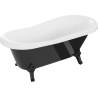 Mexen Retro freestanding bath 150 x 73 cm, white/black, black legs - 53251507375-70