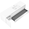Mexen Orio 160 cm bathroom cabinet with right Otis sink, 2 drawers, 1 door, matte white - 91A13-16047-3-BBFFF01-W18P01