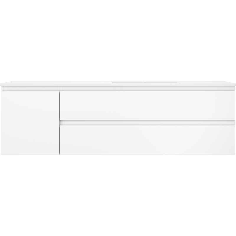Mexen Orio bathroom cabinet 160 cm with Otis right sink, 2S, 1D, white matt - 91A13-16047-3-BBFFF01-W18P01