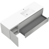 Mexen Orio bathroom cabinet 160 cm with right Otis sink, 2S, 1D, gray matte/white matte - 91A13-16047-3-BBFFF62-W18P01