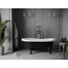 Mexen Retro freestanding bath 150 x 73 cm, white/black, black legs - 53251507375-70