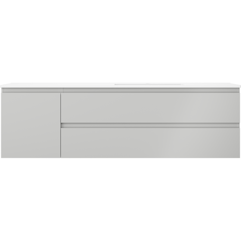 Mexen Orio bathroom cabinet 160 cm with Otis right sink, 2S, 1D, gray matte/white matte - 91A13-16047-3-BBFFF62-W18P01