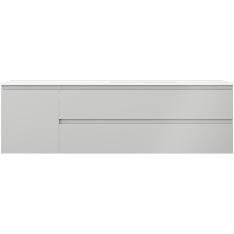 Mexen Orio bathroom cabinet 160 cm with right Otis sink, 2S, 1D, gray matte/white matte - 91A13-16047-3-BBFFF62-W18P01