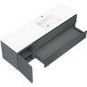Mexen Orio 160 cm bathroom cabinet with Otis sink right, 2S, 1D, matte graphite/white matte - 91A13-16047-3-BBFFF66-W18P01