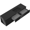 Mexen Orio 160 cm Bathroom Cabinet with Otis Right Sink, 2 Drawers, 1 Door, Black Gloss/Black Matte