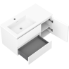 Mexen Rivel 90 cm bathroom cabinet with Otis left sink, 2S, 1D, fluted, matte white - 91A23-09047-3-BBFFF01-W18L01